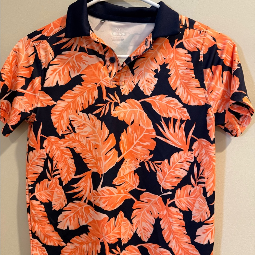 Under Armour Orange Floral Polo Shirt